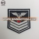 Silver metallic custom logo embroidered patch for dress