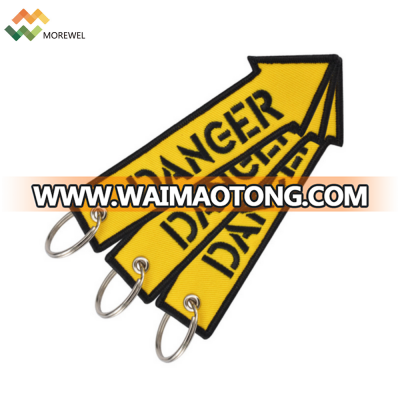 Embroidered Key Chain DANGER Fashion Keychain for Motorcycles